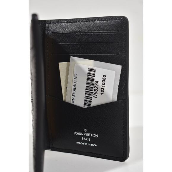 Louis Vuitton Black Crocodile Ostrich Monogram Eclipse Pocket Organizer Wallet - Picture 8 of 9